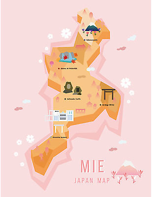 식물 섬 단풍 지도 일러스트 산 사람없음 관광지 일본 튤립 플랫 신사 지역 일본건축 일본지도 미에 국내일러스트 AI파일 꽃 아시아 여행 잎 동양건축 파일형식 벡터 건축 나라 동양