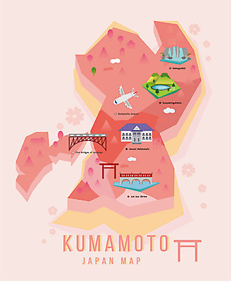 섬 지도 일러스트 비행기 사람없음 관광지 계곡 일본 플랫 지역 구마모토 일본지도 가교 신사_일본건축 국내일러스트 AI파일 건축물 아시아 여행 항공교통 대중교통 일본건축 파일형식 벡터