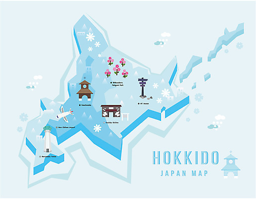 식물 계절 꽃 섬 지도 겨울 일러스트 비행기 사람없음 관광지 일본 얼음 표지판 눈송이 플랫 홋카이도 지역 관제탑 일본지도 국내일러스트 AI파일 자연요소 아시아 여행 항공교통 대중교통 알림판 눈_날씨 공항 파일형식 벡터