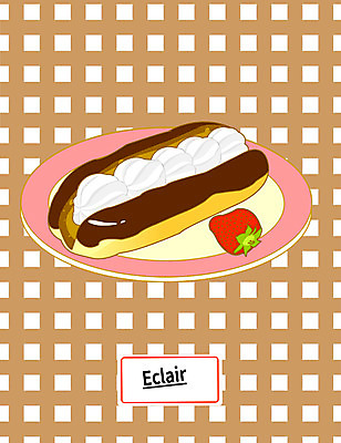 접시 과일 일러스트 딸기 디저트 사람없음 크림 에클레어 국내일러스트 AI파일 식기 음식 파일형식 벡터