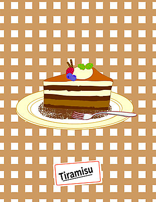 접시 포크 일러스트 디저트 사람없음 조각케이크 티라미수 국내일러스트 AI파일 식기 음식 케이크 파일형식 벡터