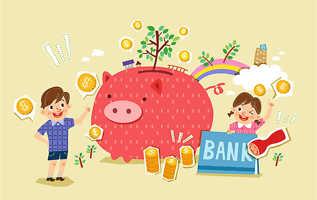 나무 식물 구름 여자 남자 어린이 무지개 돈 일러스트 나뭇잎 사람 빌딩 두명 경제 도장 동전 돼지저금통 통장 어린이만 금융의날 국내일러스트 AI파일 자연요소 잎 건물 금융 저금통 재산 파일형식 벡터 법정기념일