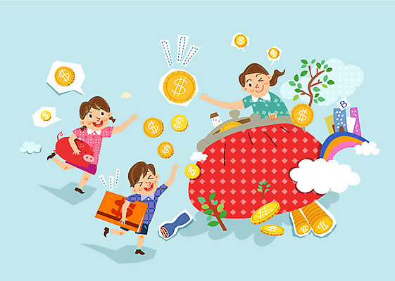 나무 식물 구름 여자 남자 어린이 무지개 일러스트 엄마 사람 빌딩 성인 세명 경제 도장 동전 돼지저금통 자녀 통장 동전지갑 용돈 금융의날 국내일러스트 AI파일 자연요소 돈 가족 건물 금융 저금통 지갑 파일형식 벡터 법정기념일