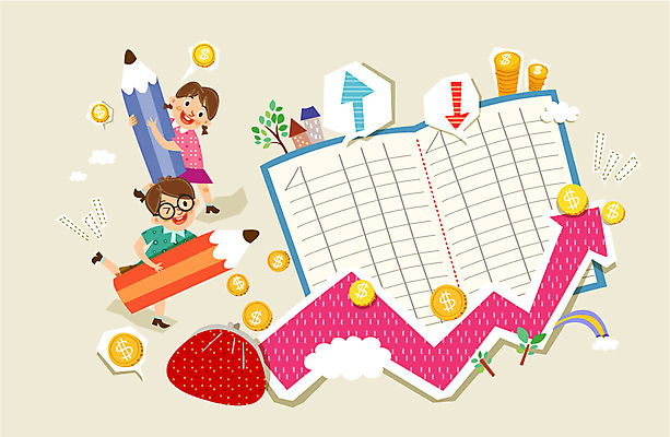 나무 식물 구름 여자 화살표 어린이 무지개 일러스트 주택 사람 두명 경제 연필 동전 동전지갑 용돈기입장 여자만 어린이만 소녀만 국내일러스트 AI파일 자연요소 돈 학용품 건물 필기구 지갑 용돈 파일형식 벡터