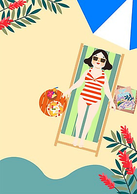 PSD 식물 계절 여자 수영복 음식 일러스트 탁자 휴가 휴식 나뭇잎 함께함 한명 사람 성인 해변 여름 눕기 자유 파라솔 선탠 잡지 선베드 여자만 여자한명만 성인여자만 성인만 국내일러스트 1 옷 바다 가구 컨셉 잎 의자 모션 간행물 파일형식