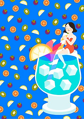 PSD 계절 여자 조각 과일 일러스트 휴식 함께함 키위 빨대 한명 사람 성인 여름 얼음 자유 칵테일 레몬 여자만 여자한명만 성인여자만 성인만 국내일러스트 자연요소 1 컨셉 주류 파일형식