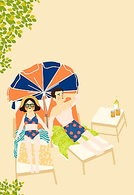 주간 PSD 식물 모자 커플 계절 여자 남자 수영복 일러스트 탁자 휴가 휴식 나뭇잎 함께함 사람 성인 야외 두명 여름 비키니 선글라스 눕기 손잡기 자유 파라솔 캔 병 비치타올 성인만 국내일러스트 자연요소 식기 잡화 옷 안경 가구 컨셉 잎 관계 모션 수건 파일형식