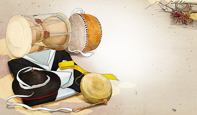 PSD 모자 옷 악기 백그라운드 일러스트 전통소품 사람없음 추억 사물놀이 순수 북 오브젝트 복고 장구 과거 국내일러스트 전통 잡화 음악 컨셉 타악기 국악기 전통놀이 전통공연 파일형식