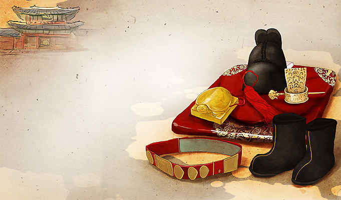 PSD 모자 백그라운드 신발 일러스트 전통소품 사람없음 궁전 추억 왕 순수 오브젝트 복고 과거 익선관 인장 국내일러스트 전통 잡화 컨셉 고건축 파일형식