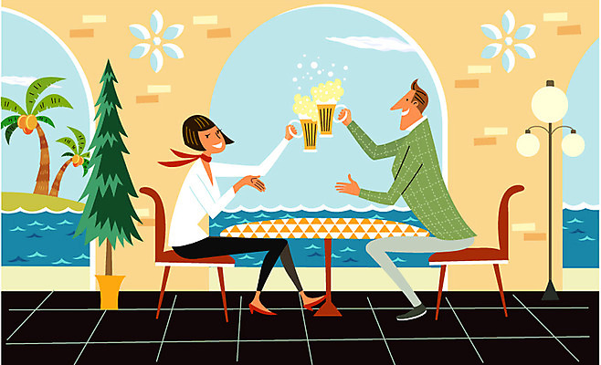 식물 커플 계절 여자 남자 화분 바다 여행 가로등 의자 데이트 일러스트 탁자 휴가 휴식 맥주 사람 성인 두명 여름 여름휴가 바캉스 야자수 식당 자유 건배 맥주잔 성인만 국내일러스트 AI파일 나무 공공시설 가구 컨셉 술잔 관계 주류 상점 파일형식 벡터 여름_계절