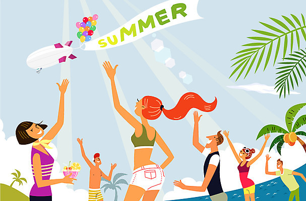 주간 식물 계절 여자 남자 여행 일러스트 휴가 휴식 사람 여러명 성인 해변 야외 여름 여름휴가 바캉스 야자수 자유 칵테일 비행선 풍선 성인만 국내일러스트 AI파일 자연요소 나무 바다 다수 컨셉 주류 파일형식 벡터 여름_계절