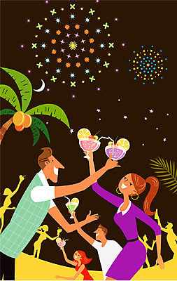 식물 계절 여자 남자 여행 일러스트 휴가 휴식 불꽃놀이 사람 여러명 성인 야외 여름 여름휴가 바캉스 야자수 파티 자유 달 칵테일 야간 성인만 국내일러스트 AI파일 자연요소 나무 다수 컨셉 놀이 주류 이벤트 파일형식 벡터 여름_계절