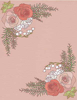 식물 꽃 일러스트 프레임 틀 사람없음 장식 장미 허브 은방울꽃 국내일러스트 AI파일 파일형식 벡터