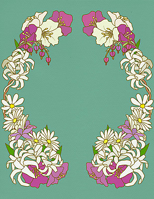 식물 꽃 일러스트 프레임 틀 사람없음 장식 금낭화 히아신스 국내일러스트 AI파일 파일형식 벡터