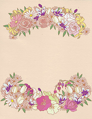 식물 꽃 일러스트 프레임 틀 사람없음 장식 장미 튤립 꽃봉오리 데이지 금낭화 히아신스 국내일러스트 AI파일 파일형식 벡터