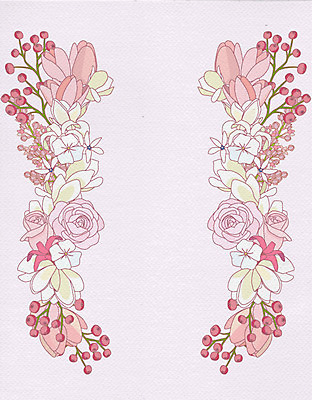 식물 열매 꽃 일러스트 프레임 틀 사람없음 장식 장미 튤립 노루오줌 국내일러스트 AI파일 파일형식 벡터