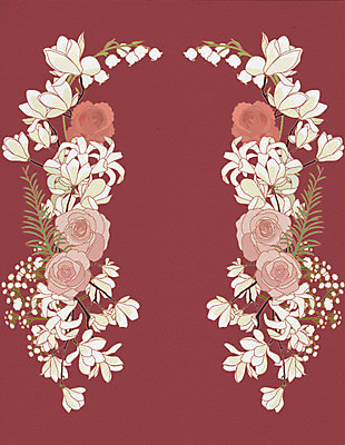 식물 꽃 일러스트 프레임 틀 사람없음 장식 장미 허브 안개꽃 목련 은방울꽃 히아신스 국내일러스트 AI파일 한해살이풀 파일형식 벡터