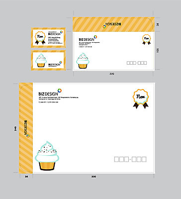 템플릿 음식 빵 명함 명함템플릿 봉투 서류봉투 편지봉투 사람없음 세트 컵케이크 패키지 봉투템플릿 우편봉투 비즈디자인 이미지템플릿 AI파일 케이크 편지 우편물 파일형식 벡터