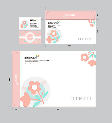 도형 식물 템플릿 문양 꽃 선 분홍색 컬러 무늬 꽃무늬 명함 명함템플릿 봉투 서류봉투 편지봉투 사람없음 세트 패키지 봉투템플릿 우편봉투 비즈디자인 이미지템플릿 AI파일 편지 우편물 파일형식 벡터