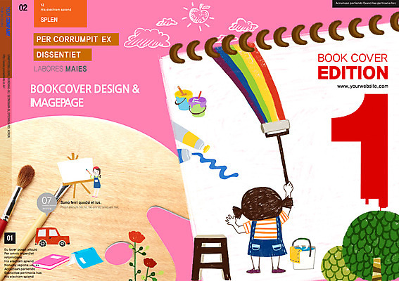 PSD 템플릿 편집 북디자인 여자 교육 어린이 리플렛 북커버 사다리 미술 사람 팜플렛 두명 물감 붓 그리기 팔레트 잡지 이젤 여자만 어린이만 소녀만 표지샘플 이미지템플릿 모션 문화예술 간행물 미술도구 도구 파일형식