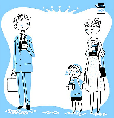 전신 PSD 계절 여자 남자 커피 음료 어린이 가방 일러스트 가족 프레임 서기 사람 성인 세명 여름 우유 시원함 종이컵 국내일러스트 잡화 관계 모션 유제품 컵 일회용 파일형식