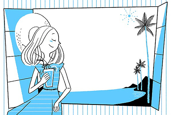 PSD 식물 모자 계절 여자 음료 바다 일러스트 창문 휴가 한명 사람 성인 여름 야자수 태양 시원함 여자만 여자한명만 성인여자만 성인만 국내일러스트 자연요소 나무 1 잡화 파일형식