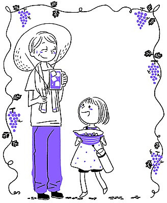 PSD 모자 계절 여자 할아버지 노년 남자 음료 어린이 과일 일러스트 포도 프레임 사람 두명 여름 수건 시원함 보온병 국내일러스트 잡화 성인 위생용품 파일형식