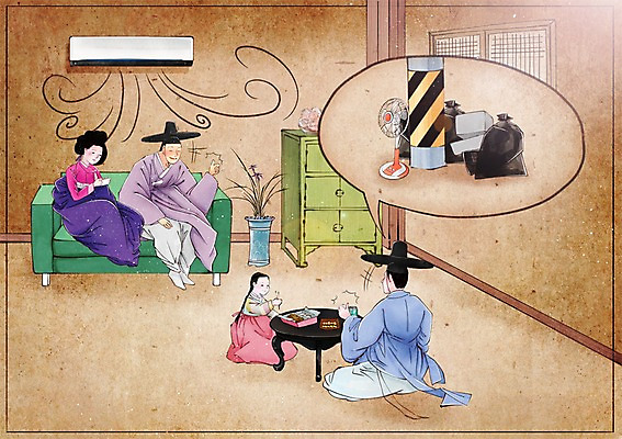 PSD 식물 전통 여자 남자 화분 어린이 음식 컨셉 일러스트 집안 실내 사람 여러명 성인 소파 선풍기 쓰레기 한복 에어컨 서랍장 전봇대 과거 속담 국내일러스트 문자 한국전통 공공시설 가구 다수 의자 내부 가전제품 전통의상 파일형식