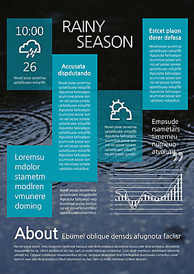PSD 구름 템플릿 편집 표지디자인 북디자인 출판디자인 리플렛 북커버 3단접지 날씨 팜플렛 사람없음 태양 비 빗방울 장마 이미지템플릿 자연요소 비_날씨 파일형식