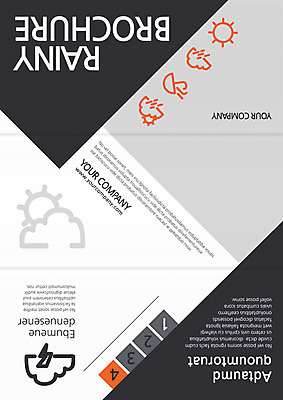 PSD 구름 템플릿 편집 표지디자인 북디자인 출판디자인 리플렛 북커버 우산 3단접지 날씨 팜플렛 사람없음 태양 비 번개 빗방울 장마 이미지템플릿 자연요소 비_날씨 파일형식