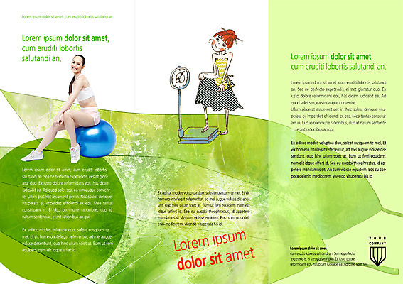 PSD 외국인 템플릿 편집 표지디자인 북디자인 여자 내지 리플렛 다이어트 북커버 3단접지 건강 사람 동양인 팜플렛 성인 두명 운동 짐볼 체중계 여자만 성인여자만 성인만 이미지템플릿 인종 파일형식