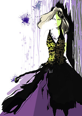 PSD 모델 드레스 여자 패션 일러스트 한명 사람 성인 우아함 여자만 여자한명만 성인여자만 성인만 국내일러스트 1 옷 컨셉 파일형식