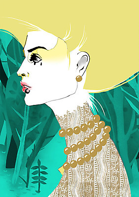 PSD 모델 여자 패션 일러스트 목걸이 한명 사람 성인 귀걸이 우아함 피어싱 여자만 여자한명만 성인여자만 성인만 국내일러스트 1 컨셉 장신구 파일형식