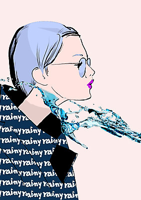 PSD 모델 여자 패션 안경 일러스트 한명 사람 성인 재킷 우아함 여자만 여자한명만 성인여자만 성인만 국내일러스트 1 잡화 컨셉 외투 파일형식