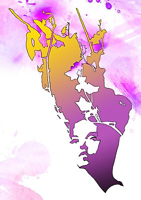 PSD 모델 여자 패션 일러스트 왕관 한명 사람 성인 물감 우아함 번짐 여자만 여자한명만 성인여자만 성인만 국내일러스트 1 컨셉 미술도구 파일형식 효과