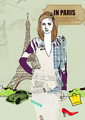 PSD 모델 여자 패션 구두 가방 일러스트 자동차 한명 사람 성인 프랑스 우아함 에펠탑 파리_프랑스 여자만 여자한명만 성인여자만 성인만 국내일러스트 1 잡화 유럽 육상교통 신발 컨셉 파리 랜드마크 파일형식