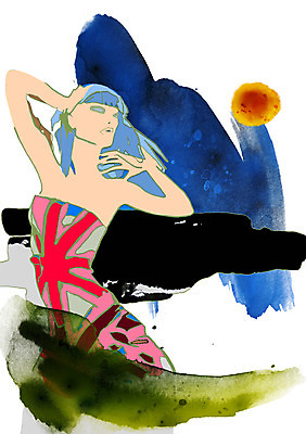 PSD 모델 여자 패션 포즈 일러스트 한명 사람 성인 물감 우아함 여자만 여자한명만 성인여자만 성인만 국내일러스트 1 컨셉 미술도구 파일형식