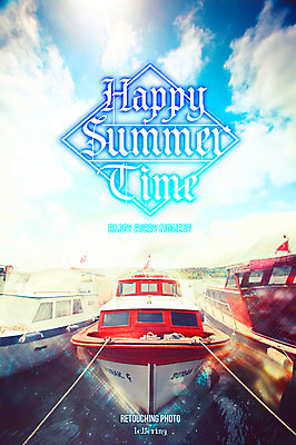 PSD 구름 편집 편집이미지 문자 알파벳 영어 계절 요트 휴가 사람없음 여름 여름휴가 바캉스 시원함 정박 선박 디지털아트 레터링 이미지편집 자연요소 수상교통 배_교통 파일형식 여름_계절