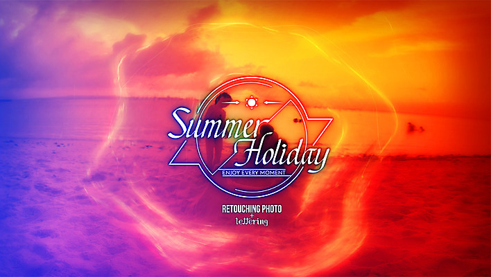 PSD 편집 편집이미지 문자 알파벳 영어 계절 여자 남자 어린이 바다 휴가 사람 해변 두명 여름 여름휴가 바캉스 시원함 디지털아트 레터링 어린이만 이미지편집 파일형식 여름_계절