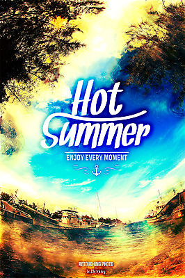 PSD 나무 식물 편집 편집이미지 문자 알파벳 영어 계절 바다 휴가 풍경 해변 사람없음 여름 여름휴가 바캉스 시원함 선박 디지털아트 레터링 이미지편집 수상교통 파일형식 여름_계절