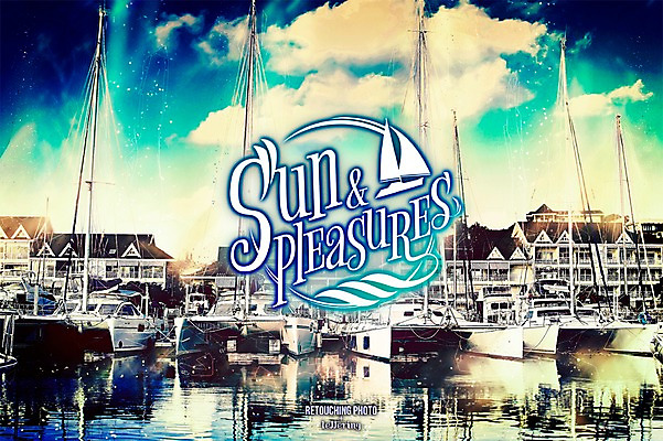 PSD 구름 편집 편집이미지 문자 알파벳 영어 계절 요트 휴가 풍경 사람없음 건물 여름 여름휴가 바캉스 마을 시원함 정박 선박 디지털아트 레터링 이미지편집 자연요소 건축물 수상교통 배_교통 파일형식 여름_계절