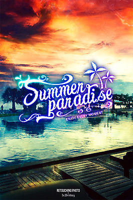 PSD 식물 편집 편집이미지 문자 알파벳 영어 계절 휴가 수영장 풍경 사람없음 여름 여름휴가 바캉스 야자수 시원함 휴양지 디지털아트 레터링 이미지편집 나무 장소 파일형식 여름_계절