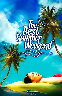 PSD 서양인 외국인 식물 구름 편집 편집이미지 문자 알파벳 영어 계절 여자 수영복 하늘 휴가 한명 사람 성인 여름 여름휴가 바캉스 비키니 선글라스 야자수 시원함 튜브 디지털아트 레터링 여자만 여자한명만 성인여자만 성인만 이미지편집 자연요소 나무 1 옷 안경 인종 파일형식 여름_계절