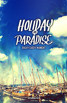 PSD 구름 편집 편집이미지 문자 알파벳 영어 계절 바다 하늘 휴가 사람없음 여름 여름휴가 바캉스 시원함 파라다이스 선박 디지털아트 레터링 이미지편집 자연요소 수상교통 파일형식 여름_계절