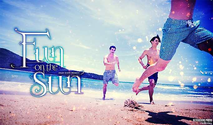 PSD 서양인 외국인 편집 편집이미지 문자 알파벳 영어 계절 남자 수영복 바다 휴가 사람 성인 해변 세명 여름 여름휴가 바캉스 달리기 시원함 디지털아트 레터링 남자만 성인남자만 성인만 이미지편집 옷 모션 인종 파일형식 여름_계절