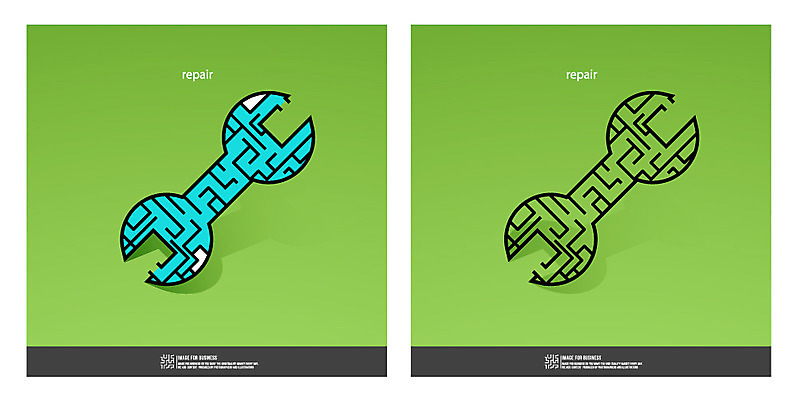 도형 문자 이동 패턴 일러스트 사람없음 도구 스패너 수리 미스터리 미로 복잡 국내일러스트 AI파일 컨셉 무늬 공구 예측 파일형식 벡터