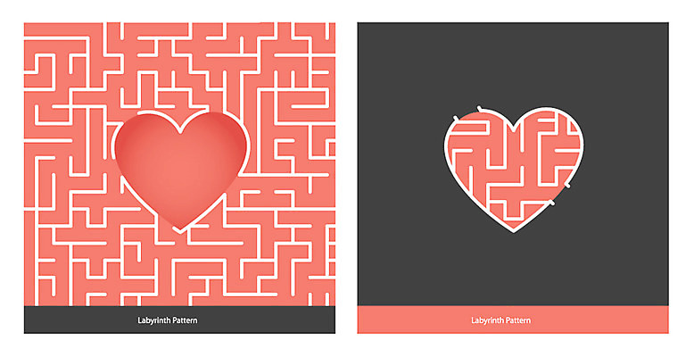 도형 문자 이동 패턴 일러스트 사랑 사람없음 하트 미스터리 미로 복잡 국내일러스트 AI파일 모양 감정 컨셉 무늬 예측 파일형식 벡터