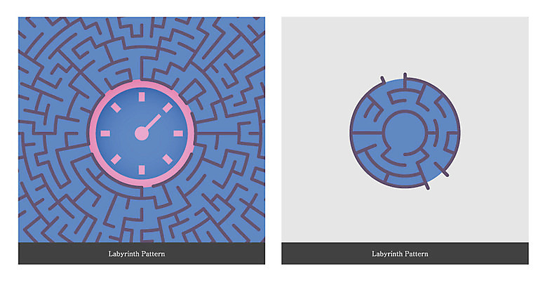 도형 문자 시계 이동 패턴 일러스트 사람없음 시간 미스터리 미로 복잡 국내일러스트 AI파일 컨셉 무늬 예측 파일형식 벡터