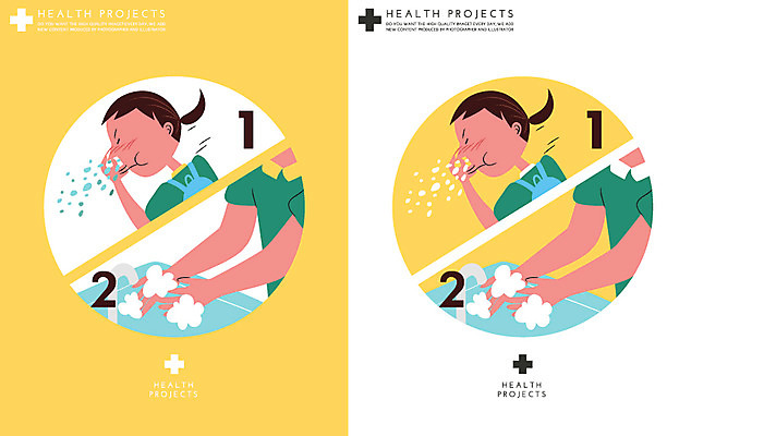 여자 어린이 캠페인 일러스트 건강 사람 여러명 위생 질병 세면대 예방 손씻기 기침 보건 여자만 어린이만 소녀만 코로나바이러스 국내일러스트 AI파일 다수 의학 바이러스 씻기 파일형식 벡터