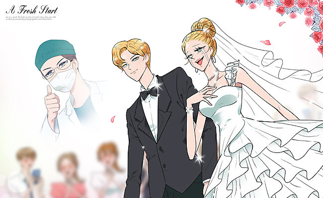 PSD 식물 커플 여자 남자 꽃 웨딩드레스 결혼 일러스트 사람 정장 턱시도 여러명 성인 뷰티 의사 우아함 성형수술 만화 눈물 성형외과 성인만 순정만화 국내일러스트 드레스 옷 감정 다수 컨셉 관계 병원 이벤트 의료진 수술 파일형식